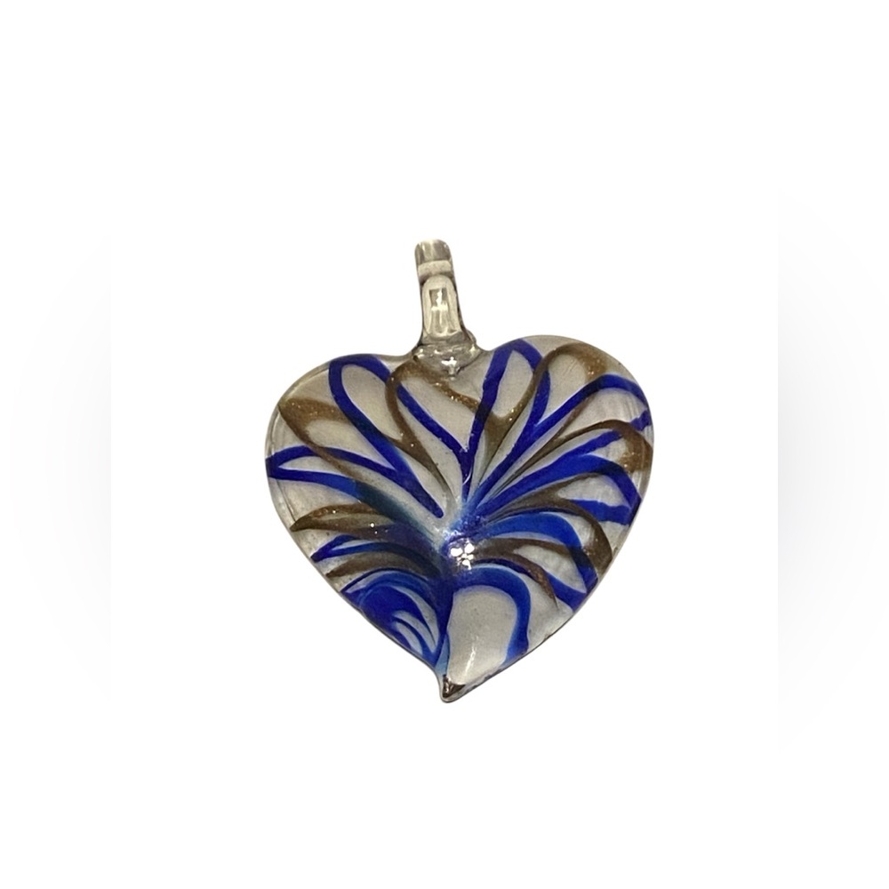 RESERVED π Murano Art Glass Heart Ornament / Pendant - Picture 3 of 7